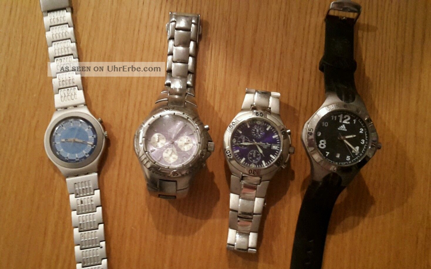 4 Getragene Herremarmbanduhren (adidas,  Swatch Irony. ) Armbanduhren Bild