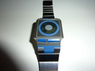 Sehr Seltene Casio Film Watch Modul Nr.  2128 Edelstahl Blau Bild