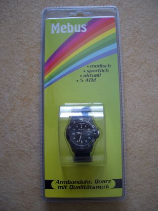 Tolle Sportliche Armband - Uhr Mebus Dunkelblau U.  Ovp,  Quarz,  Qualitätswerk Bild