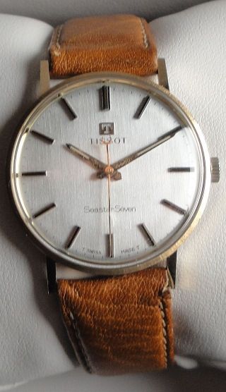 Vintage Armbanduhr Tissot Seastar Seven – Handaufzug - 14 K Gold – Ca.  1967 Bild