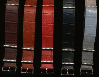 Maßgefertigt Nato Krokodilkorn Uhrenarmband Band Für Vintage Breitling Navitimer Bild