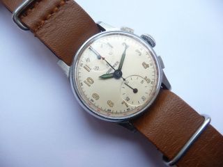 Longines Chronographe Schakelrad Movement Extreme Rare Vintage Watch Bild
