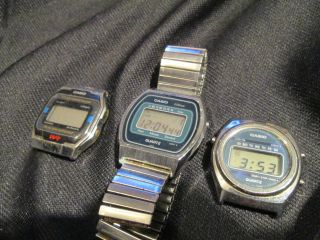 Sammlung 3x Casio Lcd Digital Uhr Armbanduhr Vintage Bild
