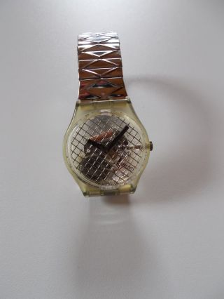 Swatch Armbanduhr Silberfarben,  Gitter,  Von 1994 Bild