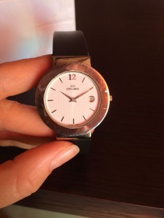 Swiss Made Marken Uhr Delma Stainless Steel Waterresist 3atm Schweiz,  Swatch Ac Bild