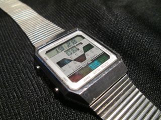 Seltene Citizen Alarm Chronograph Dq 5012 Lcd Digital Uhr Armbanduhr Vintage Bild