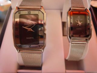 Vintage As Chalisson Zwei Armbanduhren Partnerset Edelstahl Quarz 1980er Bild