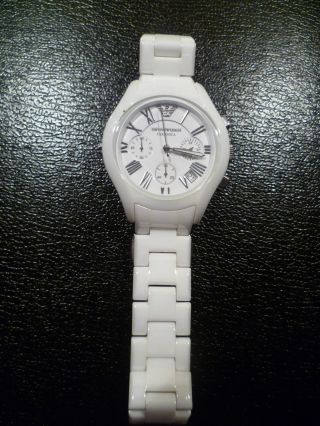 Emporio Armani Ceramica Armbanduhr Weiß Bild