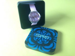Esprit Uhr Marin 68 Pastel Rosa Silikon Datum Strass Damenuhr Quarz Es105342021 Bild