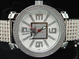 Männer Eis Manie /jojino Joe Rodeo Diamant Uhr - 6 Reihe Brauch Weißband Bild