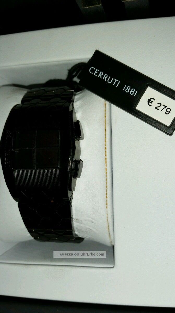 Cerruti 1881 Damenuhr Lp 279€ Inkl Ovp Etc. Led Digital Uhr Pearl Black