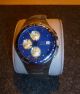 Guess Chronograph Herren Uhr Tachymeter 39mm Blau - Gelb Faltschließe Chrono Armba Armbanduhren Bild 3