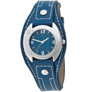 Jobo Damenuhr Damenarmbanduhr Uhr Quarz Armbanduhr Blaues Lederband J - 37323 Bild