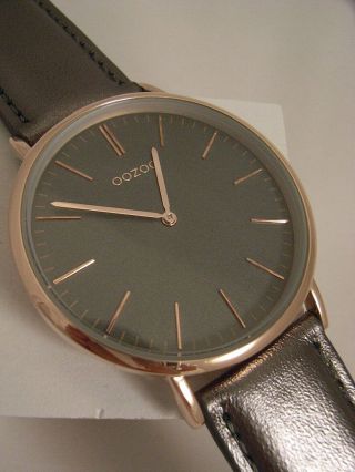 Oozoo Uhr Ultra Slim C6947 Ø Ca.  40 Mm Vintage Silver Grey Neuheit Armbanduhr Bild