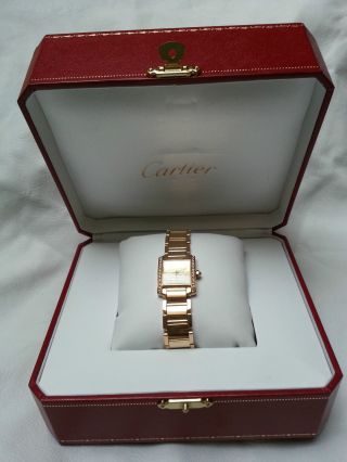 Cartier Tank Francaise 18kt Gelb Gold Diamant Damenuhr Bild