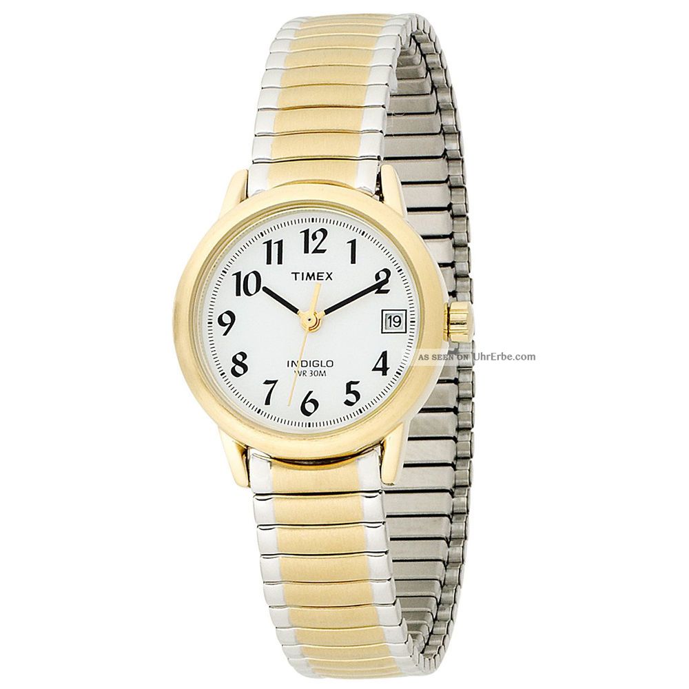 Timex T2h491,  Damen Zwei Ton Stahlarmband,  Weiß Zifferblatt Uhr Armbanduhren Bild