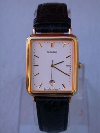 Seiko Japan Elegant Herren Uhr,  Vergoldet / Gold Plated ; Top Bild