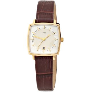 Jobo Damenuhr Damen Armbanduhr Uhr Quarz Edelstahl Vergoldet Lederband J - 37258 Bild