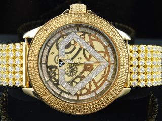 Herren Eis Mania Jojino Joe Rodeo Diamant Watch 6 Reihe Eigener Gelb Band Im3017 Bild