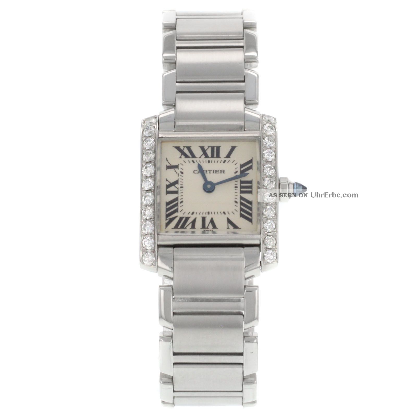 Armbanduhr Cartier Tank Francaise 51008q3 Damen Uhr Quartz Mit Diamanten Armbanduhren Bild