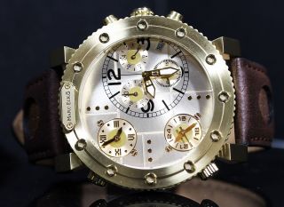 Marc Ecko Herren Der Burner Chronograph Gold - Ton - Fall Dreiertakt Leder Uhr Bild