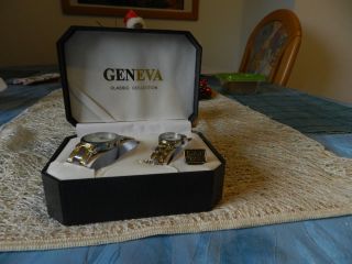 Geneva Quartz Damen Und Herren Armband Uhr / Paar Armbanduhr Bild