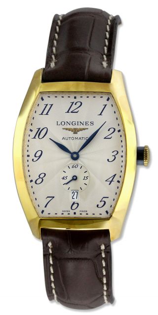 Longines Automatik - 18k Gold Herren Armband Aus Alligatorleder Uhren Bild