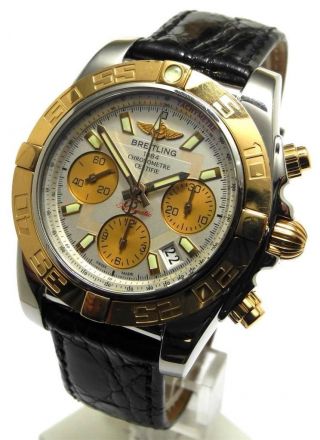 Breitling Chronomat 41 Edelstahl 18kt Rosegold Krokoband Ref Cb0140 Uvp 8510€ Bild