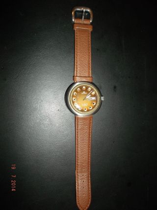 Amara Automatische Leder Armband Uhr,  Tag,  Datum,  Vintage,  Analog,  Klassisch Bild