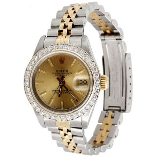 Damen - 2 - Ton Rolex Datejust Diamant - Uhr Jubiläums 18k / Stahlband 26 Mm (2k) Bild