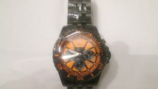 Detomaso Herren - Armbanduhr Xl San Marino Multifunction Orange/black Analog Autom Bild