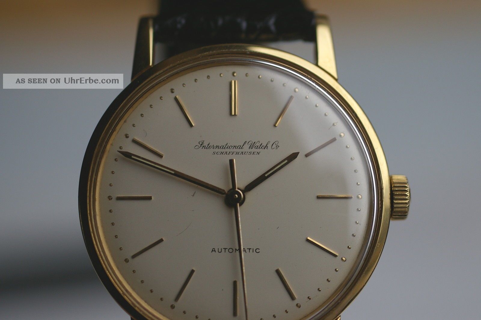 Iwc Schaffhausen Automatic Swiss Goldarmbanduhr Kaliber 853 Ca.  1960 Sammleruhr Armbanduhren Bild