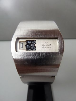 Exquisit Digital Handaufzug Alte Armbanduhr Old Mens Wrist Watch Vintage 60s 70s Bild
