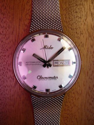 Mido Oceanstar Datoday Automatic Chronometer Stahl Herrenarmbanduhr Ungetragen Bild