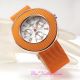 Designer Kettenedelstahlgewebe Orange Sport Chronograph Uhr Armbanduhren Bild 4