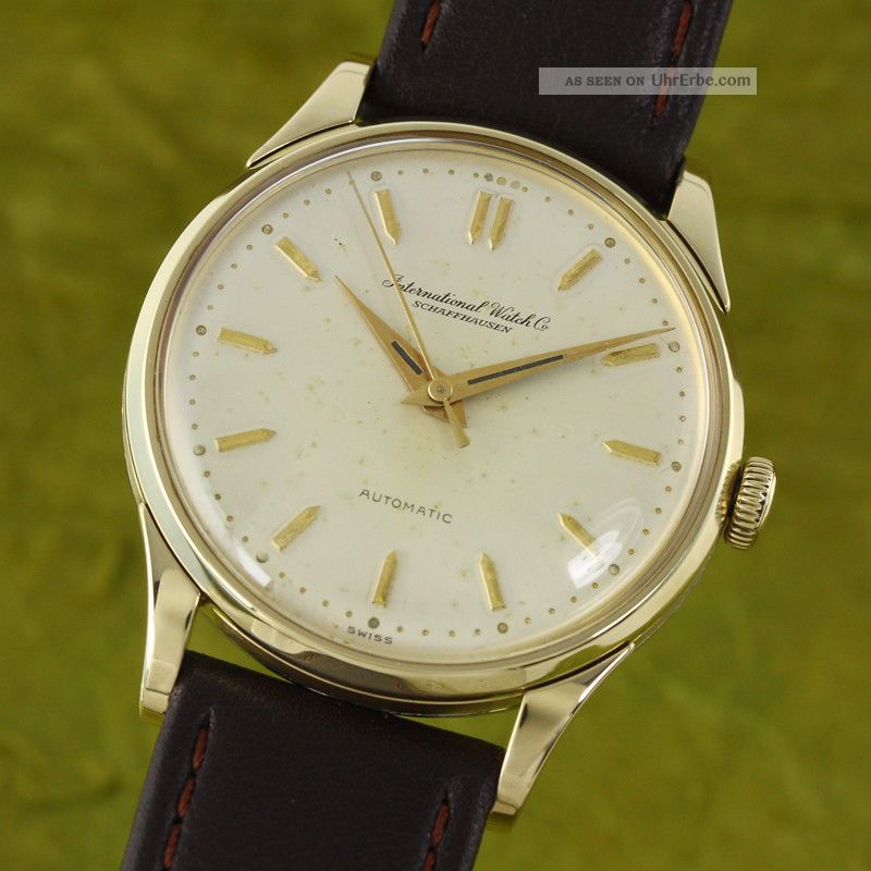 Iwc Schaffhausen 14k (0,  585) Gelb Gold Portofino Automatik Vintage Um 1953 Armbanduhren Bild