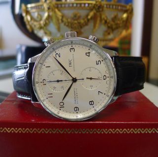 Herren Iwc Portugiesisch Automatisch Chronograph Edelsahl Anzug Uhr Bild