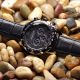 Lombard & Cie Rom Schwarze Herren Automatik Armbanduhr Mit Lederband & Mondphase Armbanduhren Bild 1