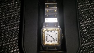 Cartier Santos Automatik Damen Und Herren Uhr - Stahlgold - Bild