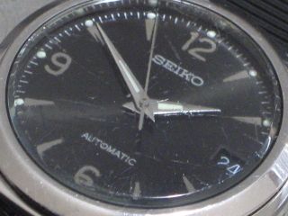 Seiko 5 Automatic Herren - Armbanduhr Datum Schwarzes Blatt Stahl 7002 - 8000 A2 Gut Bild