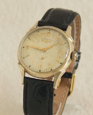 Longines Automatic Armbanduhr Herren Uhr Hau Watch Wristwatch Gold Pl.  1a Bild