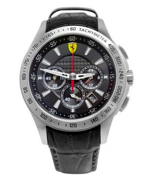 Armbanduhr Ferrari Scuderia 830039 Chrono Uhr 44mm Herren Schwarzleder Bild