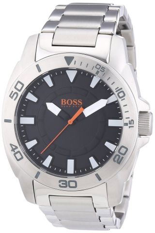Hugo Boss Herren Uhr 1512946 Orange Kollektion Schwarz Ziffernblatt Edelstahl Bild
