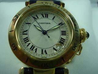 Cartier Pasha Armbanduhr In 18 Karat Gold Mit Cartier Uhrenbox Bild