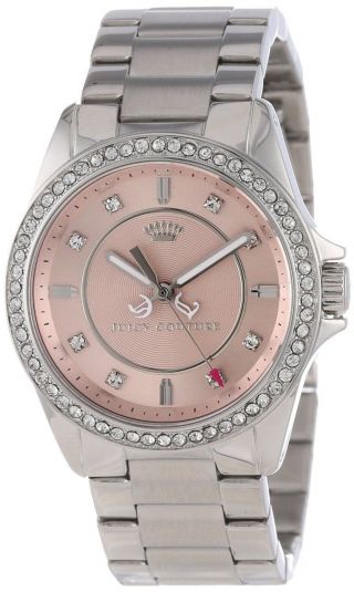 Juicy Couture 1901075 Stella Damen Armbanduhr Kristall Silber Pink - Authentisch Bild