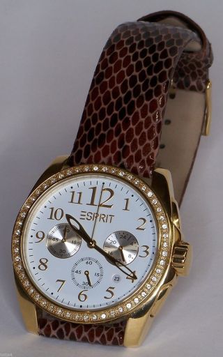 Esprit Damenuhr Mit Swarovski - Steinen,  Datum,  Stoppuhr - Armbanduhr Uhr Ovp Bild