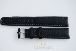 Omega Lederband Schwarz 18mm Armband/bracelet Leder 7 Bild