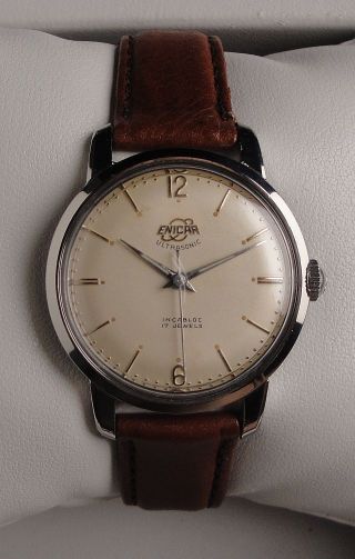 Vintage Armbanduhr Enicar Ultrasonic – Handaufzug – In Edelstahl – Cal.  Ar 1010b Bild