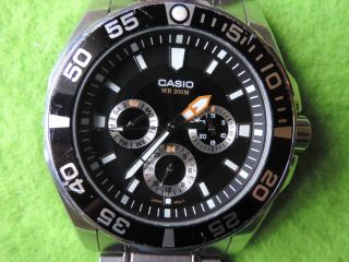 Casio Wr 200m Chronograph 20 Bar Taucher Uhr Bild