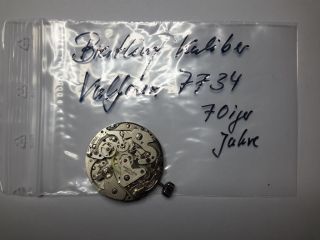 Breitling - - Werk - - Kaliber - - Valjoux 7734 Mit Datumsscheibe 60 Iger Jahre Bild